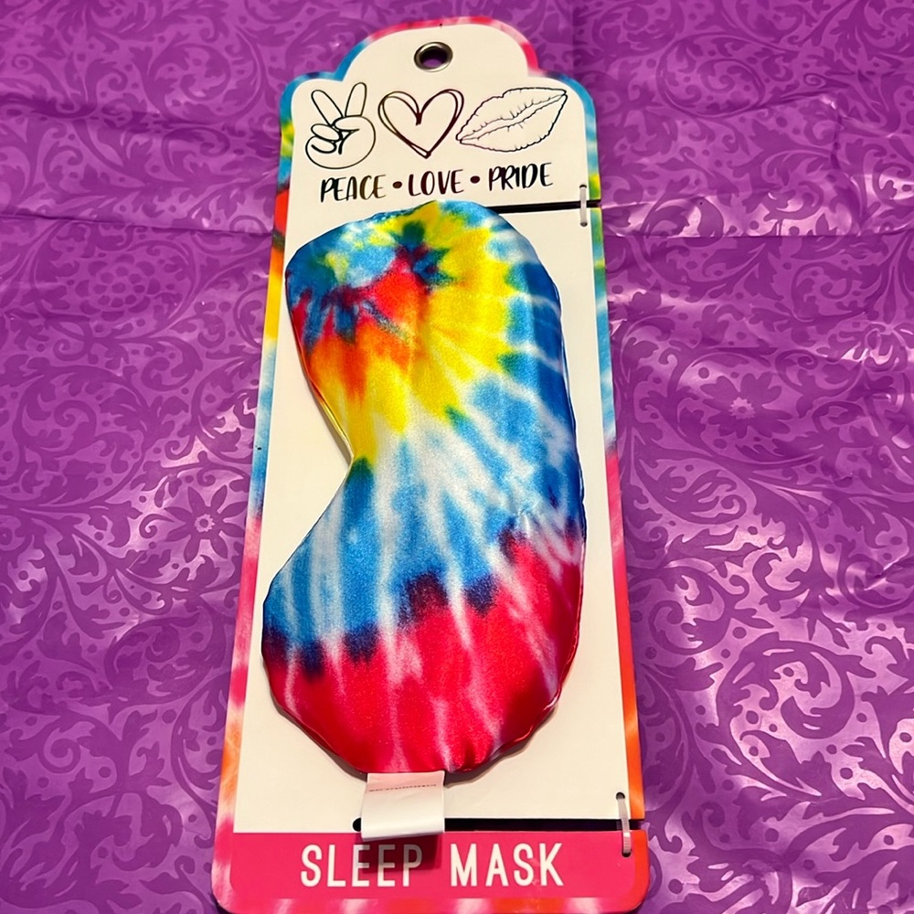 New Peace • Love • Pride Rainbow Color Eye Mask Sleeping Mask Tie Dye Swirl